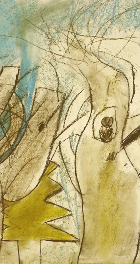 drawing of owl in tree
